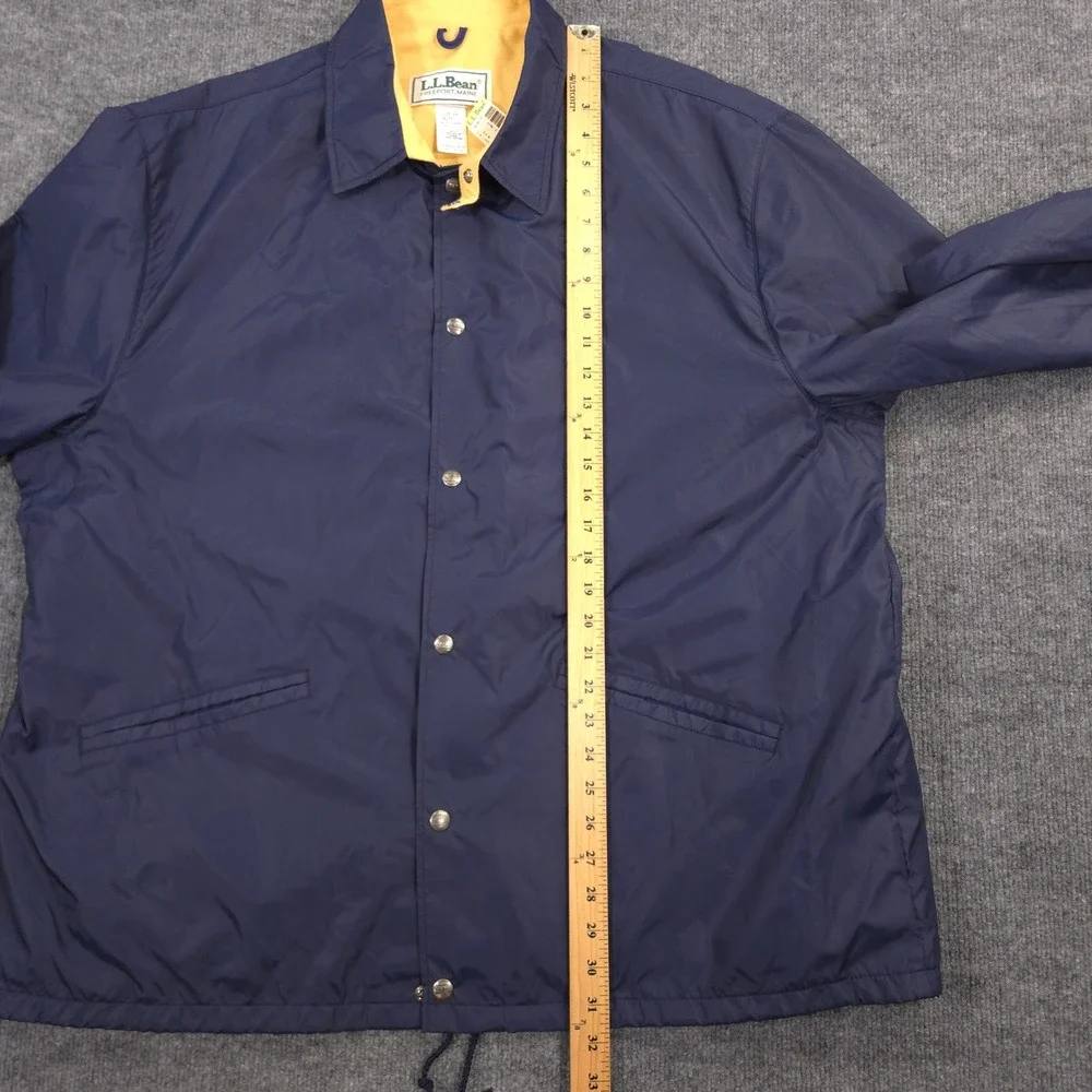 Vintage LL Bean Coaches Jacket Mens XXL Navy Blue Chamois Lined Made‎ In USA NEW
